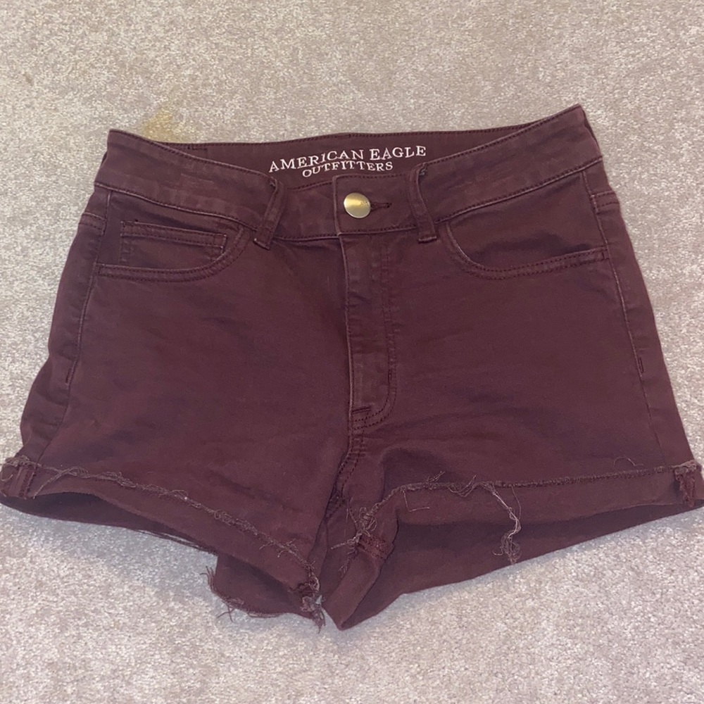 Burgundy American Eagle shorts
